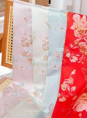 新款特价蝴蝶提花浮雕布料中国风柔美织金礼服儿童周岁服面料