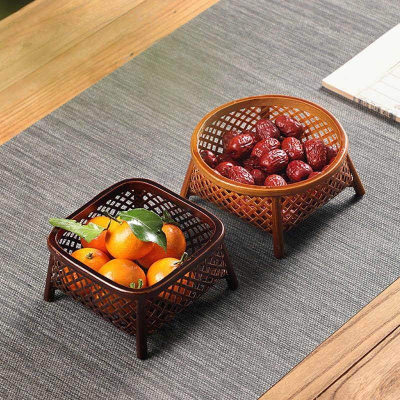 竹编果篮大漆品茗杯收纳筐零食盒家用点心盘手工迷你复古茶具竹篓,特色手工艺,竹编/竹雕,淘宝优惠券,粉丝福利购,淘宝优惠卷