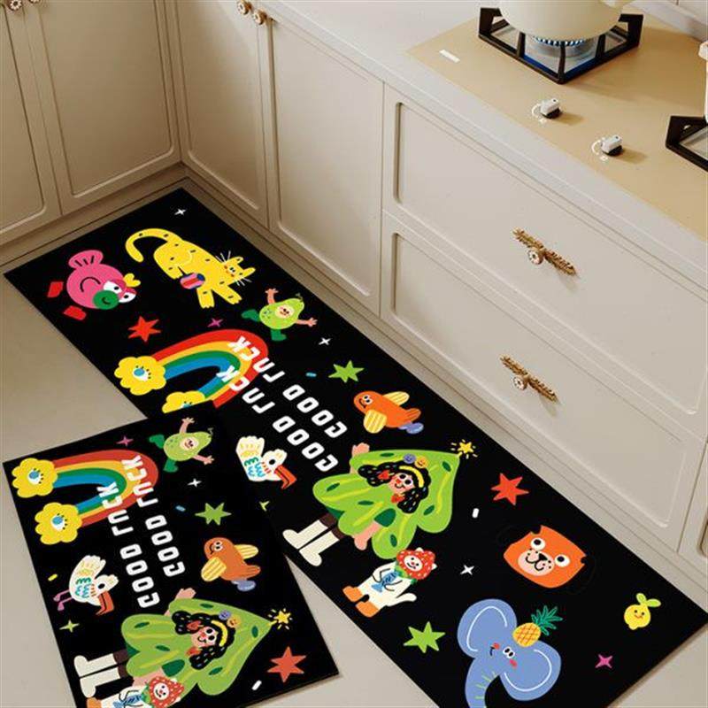 卡通厨房免洗地垫防油防污脚垫子可裁剪硅藻泥长条减震耐脏小地毯,居家布艺,厨房地垫,淘宝优惠券,粉丝福利购,淘宝优惠卷