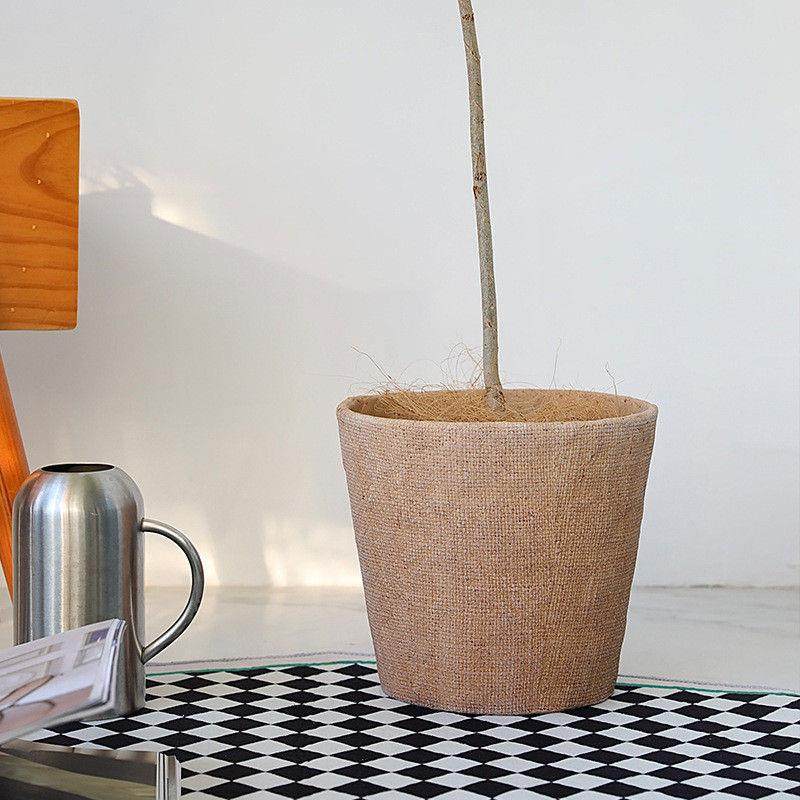 日式仿编织水泥花盆大落地创意麻袋纹理垂丝茉莉套盆大号绿植盆栽,标准件/零部件/工业耗材,车间地垫,淘宝优惠券,粉丝福利购,淘宝优惠卷
