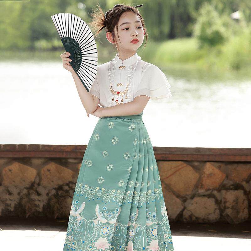 马面裙女童夏季古风夏款儿童汉服明制超仙裙子中国风唐装女孩夏天图片