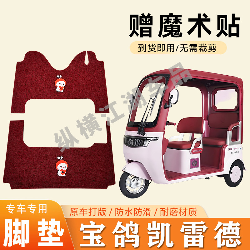 适用宝鸽凯雷德电动三轮车脚垫防滑丝圈耐磨耐用脚踏板踩垫