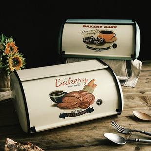 覆古面包箱带盖防尘餐桌茶几零食翻盖收纳箱高颜值厨房储物整理盒