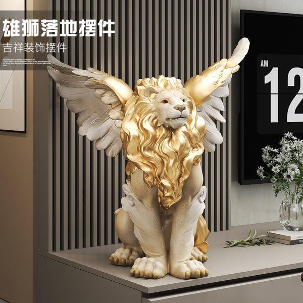 狮子客厅落地摆件家居饰品轻奢大气电视柜沙发旁门店乔迁开业礼物