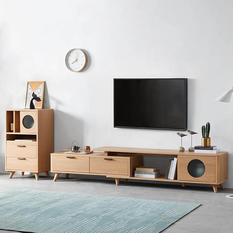 北欧伸缩电视柜茶几组合套装现代简约客厅小户型储物地柜家用矮柜