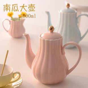 家用冷水壶陶瓷大容量冷泡带盖子开 水花茶咖啡夏天凉白开 泡茶壶