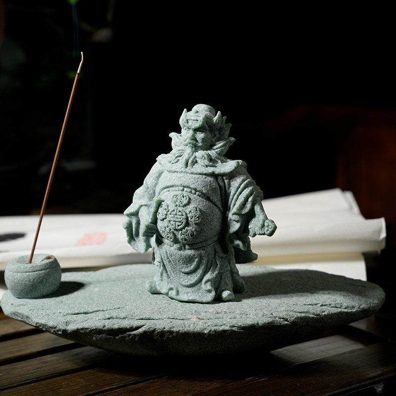 新中式创意茶宠茶玩把手件青砂石钟 钟馗天师赐福客厅玄关办公室,家居饰品,装饰摆件,淘宝优惠券,粉丝福利购,淘宝优惠卷