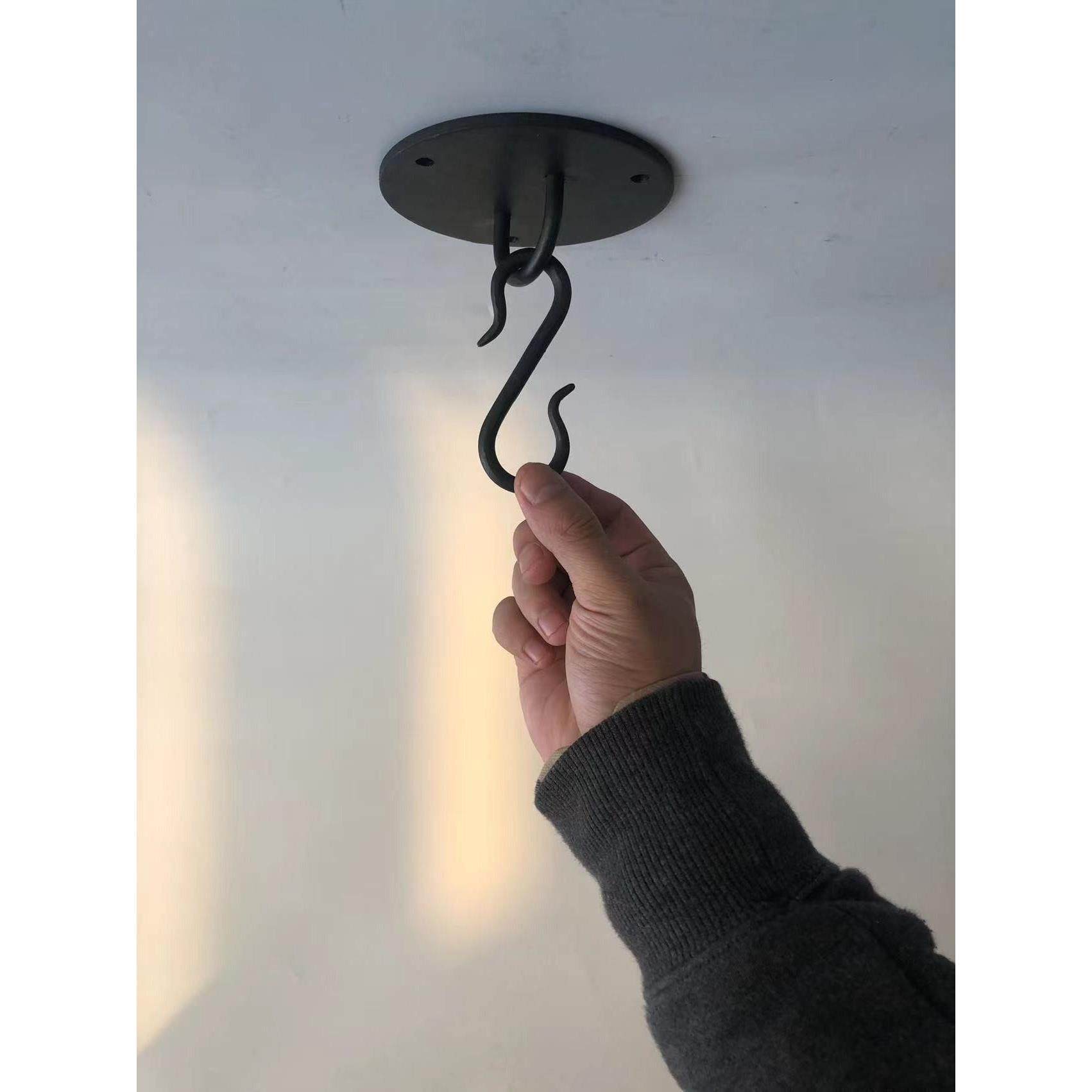 手工锻打挂钩底座铁艺挂钩纯铜吊钩茶室自在钩吊顶安装底座挂鸟笼,家居饰品,装饰挂钩,淘宝优惠券,粉丝福利购,淘宝优惠卷