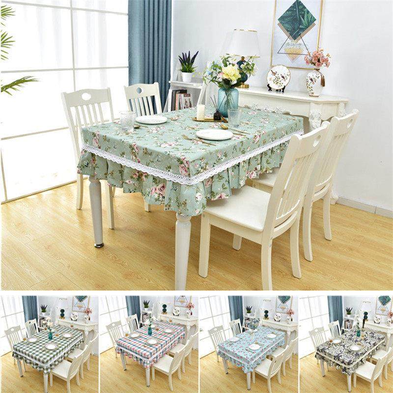 定制欧洲亚麻，棉花和亚麻矩形桌布，桌罩，田园咖啡桌，桌布，织