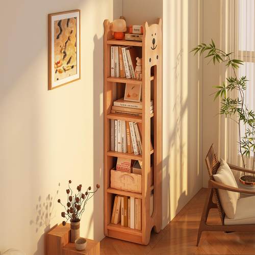 实木书架学生家用书柜简易书架儿童收纳柜子转角书架落地置物架