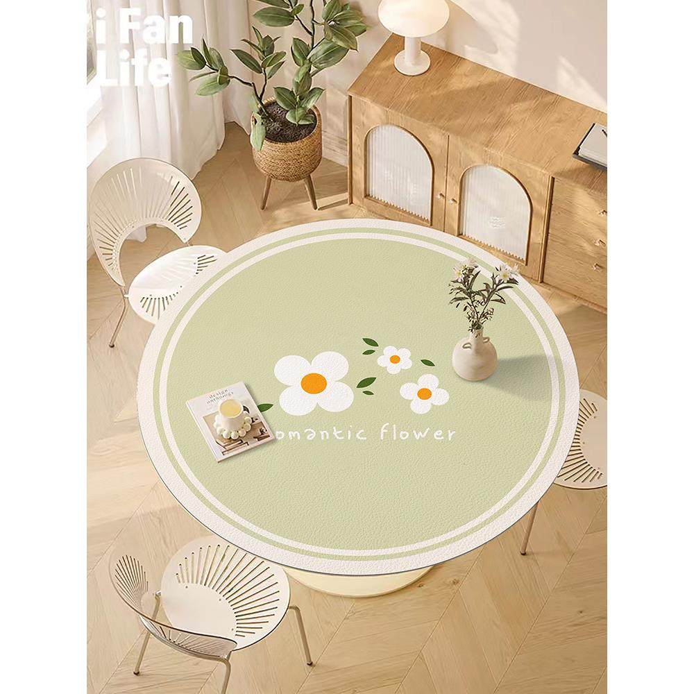 网红小清新防水防烫免洗桌垫圆桌聚氯乙烯咖啡桌垫材料软底防