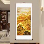 万里长城山水画国画靠山图走廊玄关竖幅挂画客厅办公室装 饰画壁画
