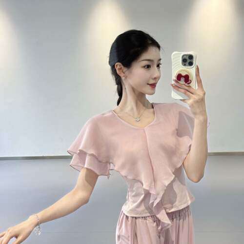 古典舞服上衣新款短袖现代舞服装夏季中国舞形体训练古典舞练功服