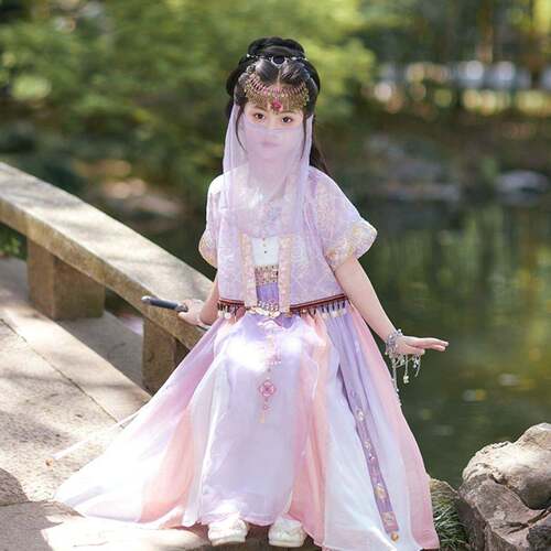 儿童汉服夏季薄款女童齐胸襦裙超仙古装中国风洋装中式风套装