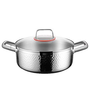 16不锈钢汤锅双带蒸笼家用无涂层炖煮锅耳KQ-KQDB2小火锅电磁3炉