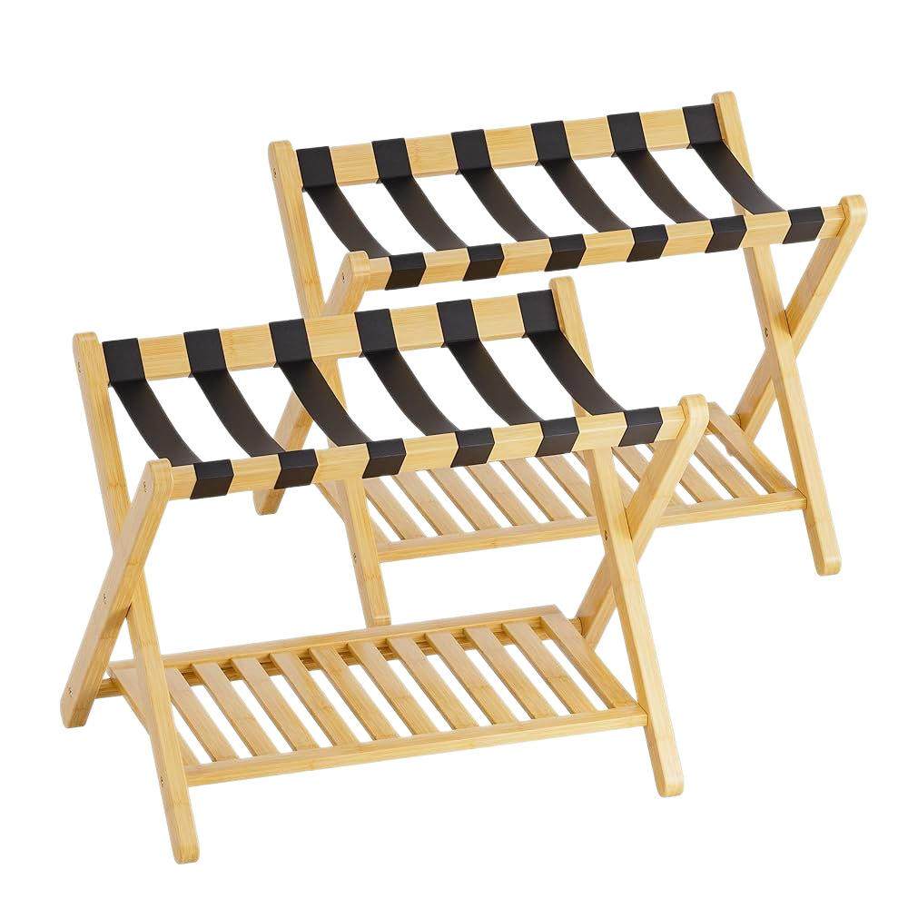 实木行李置物架架酒箱店客可折叠双-0804层收纳手提支架竹栈制行,收纳整理,书桌收纳置物架,淘宝优惠券,粉丝福利购,淘宝优惠卷