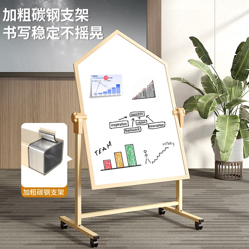 白板写字板支架式双面磁性可移动立式带轮教学培训办公小黑板儿童