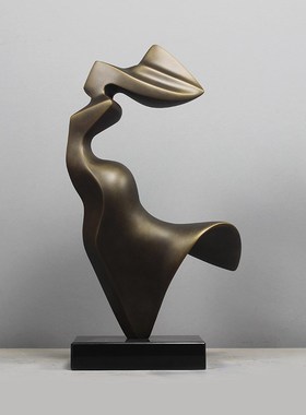 雕塑艺术大摆件展示柜客厅高极感轻奢大气上档次售楼处装饰品