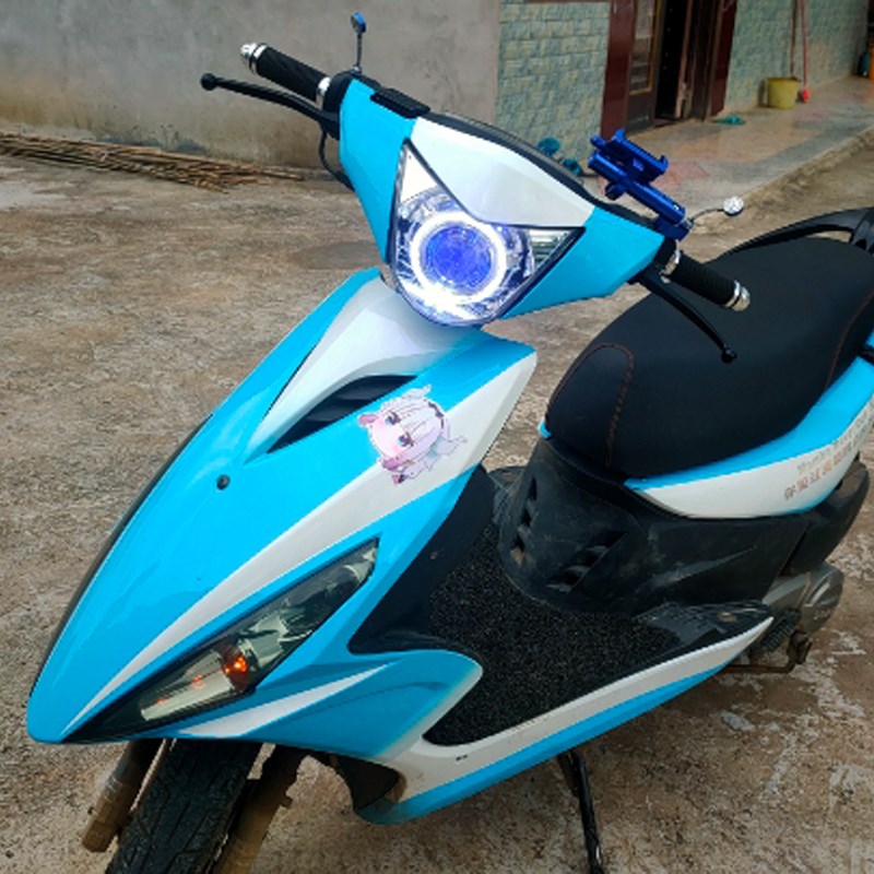 鬼火一代大灯LED激光透镜海5总成gr6车灯天使恶魔眼超亮75WAPP蓝