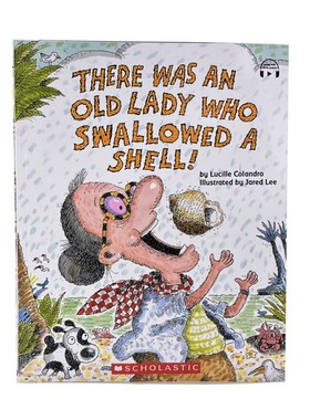 学乐国际获奖绘本【老太太吃贝壳】there was an old lady who swallowed a shell!绘世界20册Picture Book Gallery凯迪克大奖作品