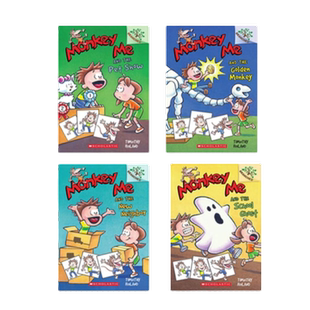 学乐Monkey Me猴子男孩4册英文原版 搞笑的调皮猴 大树系列儿童章节桥梁书 Scholastic Branches 小学生英文课外阅读书籍