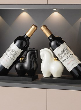 马上有钱红酒架摆件轻奢家居客厅餐边柜酒柜装饰品高级感软装
