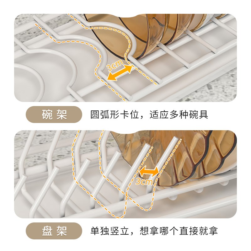 窗台窄款碗碟架厨房台面置物架橱柜内盘子收纳小型碗柜沥水碗盘架