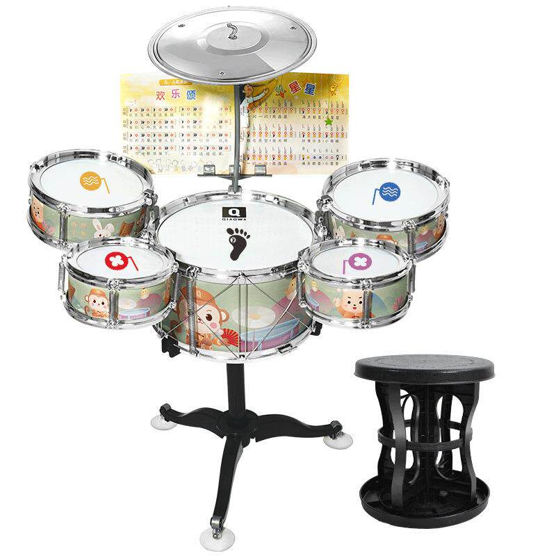 儿童架子鼓爵士鼓音乐玩具打击乐器男宝宝早教-6卡通幼儿园礼品
