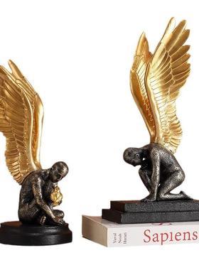 创意天使简约现代客厅电视柜玄关柜鞋柜书房装饰品树脂工艺品摆件