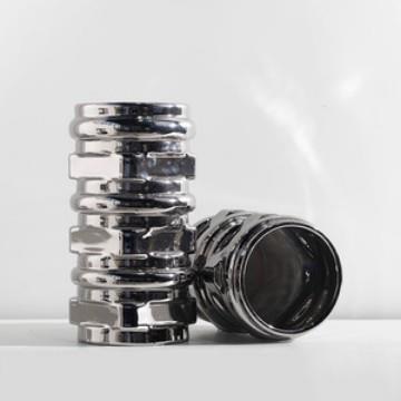 北欧色层叠花器陶瓷摆件样客厅银花软装饰品样QPW板房插店民宿摆