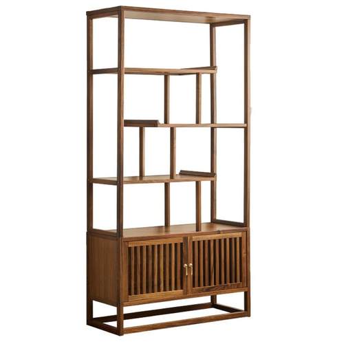 实木博古架新中式茶柜置物架茶室茶叶收纳架多宝阁古董展示架书架