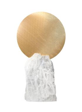 北欧轻奢玄关摆件透明天然晶石黄铜家居装饰品设计空间桌面装饰品