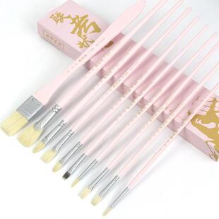 包邮联考状元水粉笔套装猪鬃画笔丙烯油画色彩扇形笔勾线笔艺考