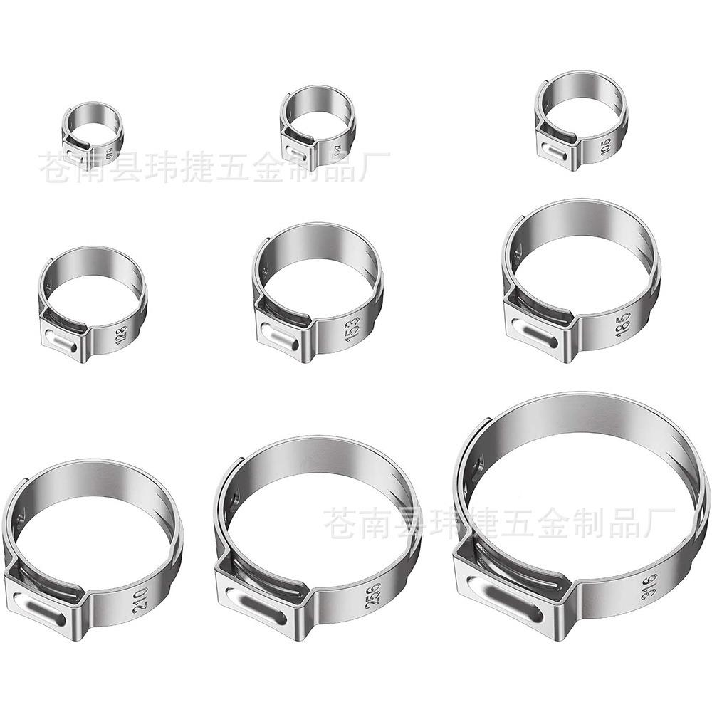 10PC盒装不锈钢单耳卡箍ZNM管箍箍圈美软管式S喉夹箍带抱箍钳子