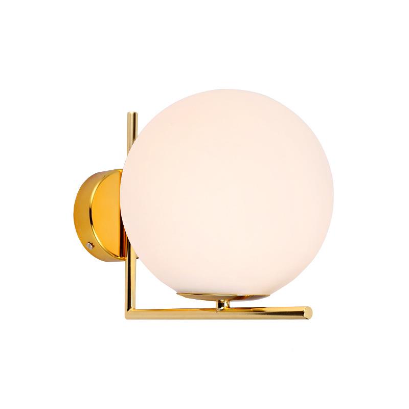 圆bd001球球室内壁灯创意白色玻璃走壁灯室床头客厅背景L卧ED壁廊