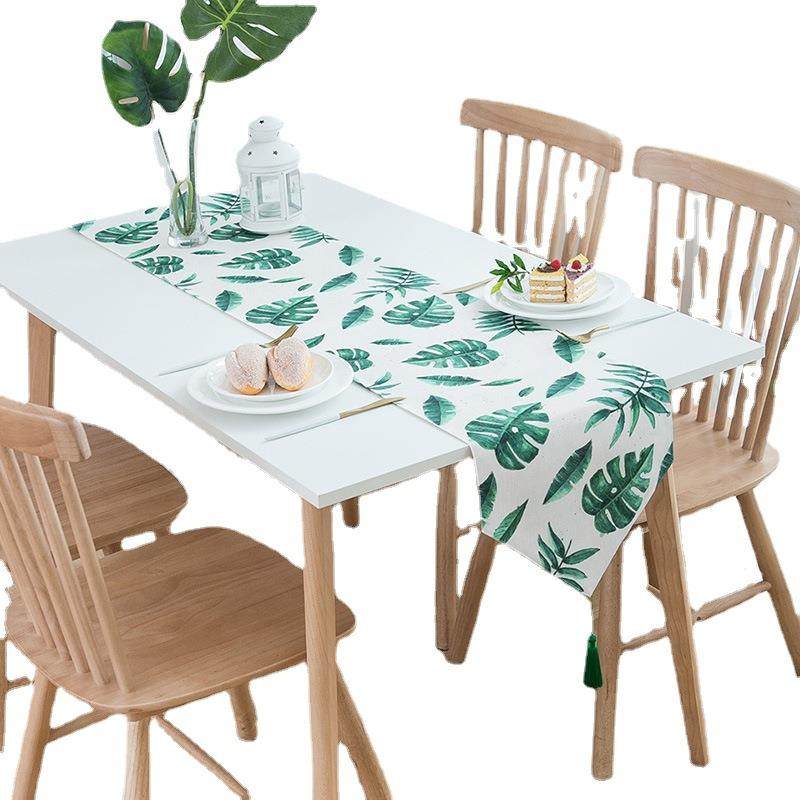 厂家桌旗北欧植物现代简约网红餐桌布茶几电视柜棉麻旗布,居家布艺,桌旗,淘宝优惠券,粉丝福利购,淘宝优惠卷