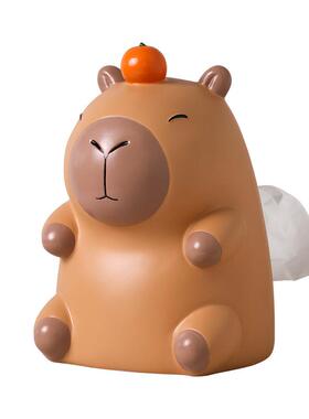 贝汉美卡皮巴拉纸巾盒创意卡通客厅桌面可爱趣味餐巾纸收纳抽纸盒