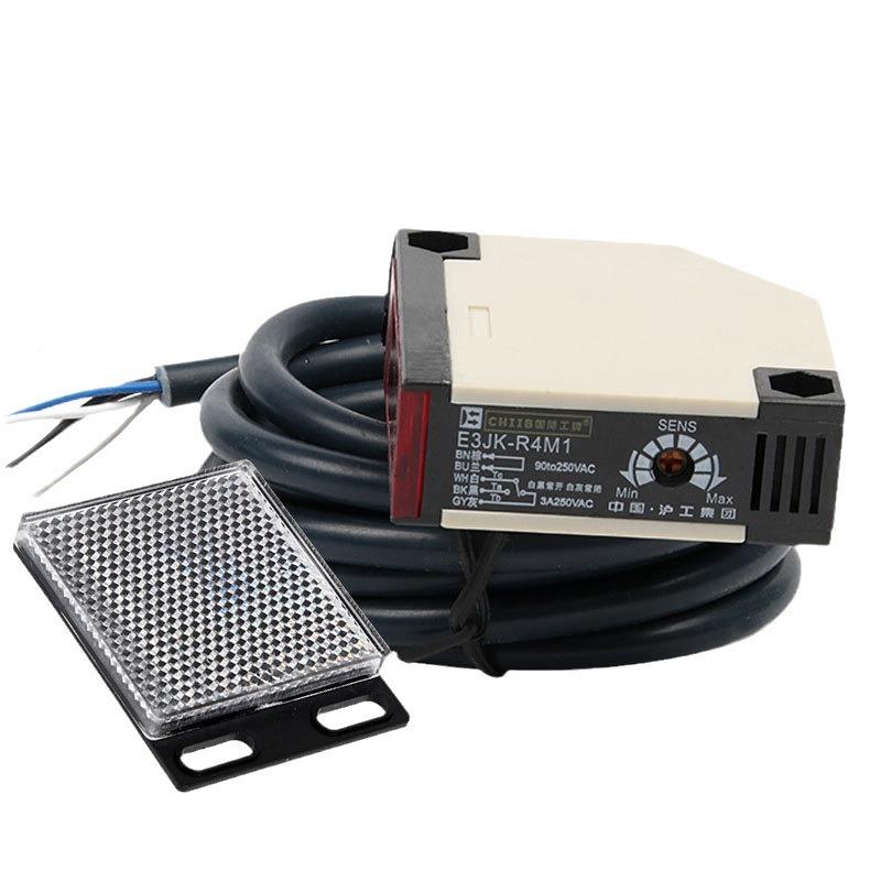 供应E3JR4M1/国AC90--20V5正K方形镜片反射五线光电开关