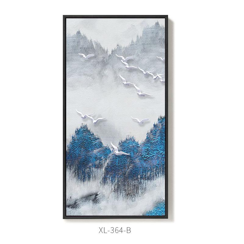 玄关装饰画中式壁抽象画房酒店走廊挂画新中板式家居禅XL-364意样