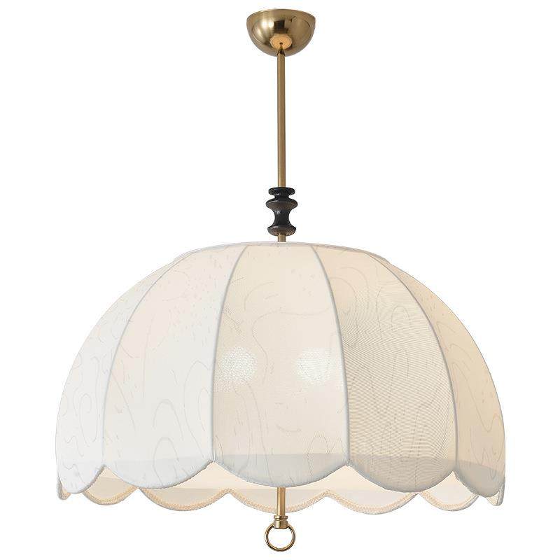 客厅主灯简约复古大厅布艺花纹餐厅卧室吊灯美式法式中古风吊灯