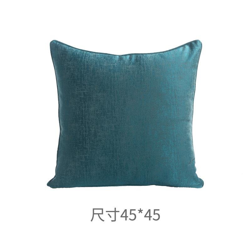 现代简约绿纹色条刺绣马抱垫枕几何靠客厅沙发样板间FLO奢轻软装