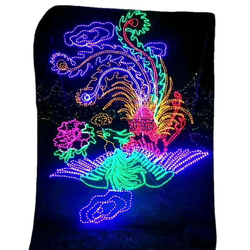 LED爱心户外发光玫瑰花造型灯商场公园动物装饰景观灯光节亮化灯