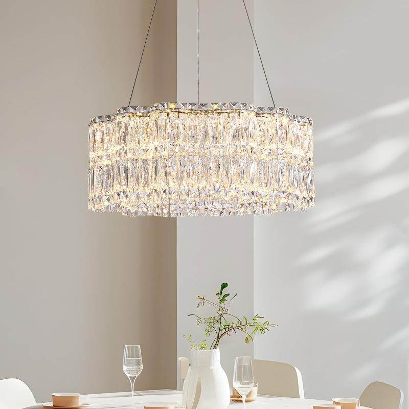 餐厅灯吊灯轻具现代简约饭厅餐桌吧台长形创意设计感水晶灯,家装灯饰光源,智能吊灯,淘宝优惠券,粉丝福利购,淘宝优惠卷