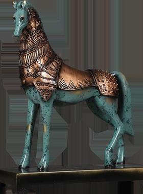 新中式仿青铜战马摆件家居别墅酒吧会所吧台样板间软装饰品摆件