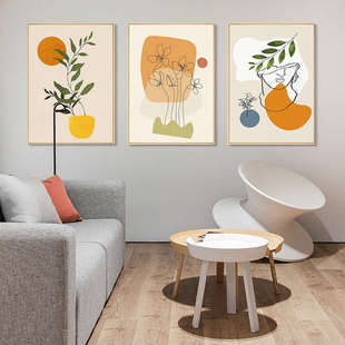 植物花卉挂画向日葵抽象装饰画玄关艺术画现代简约进户门轻奢壁画