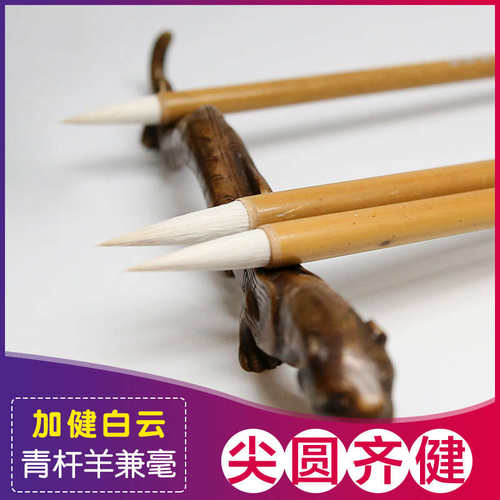 张华笔庄文房四宝毛笔套装初学专用笔大中小白云笔加健狼羊兼毫楷