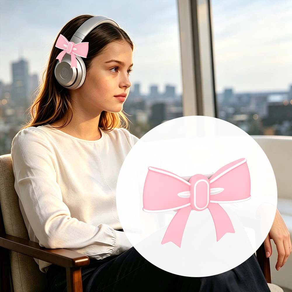 适用魔音Beats Studio Pro头戴式耳机装饰片头戴式蓝牙装饰片头戴式蓝牙耳机可爱装饰夹情侣蝴蝶结款