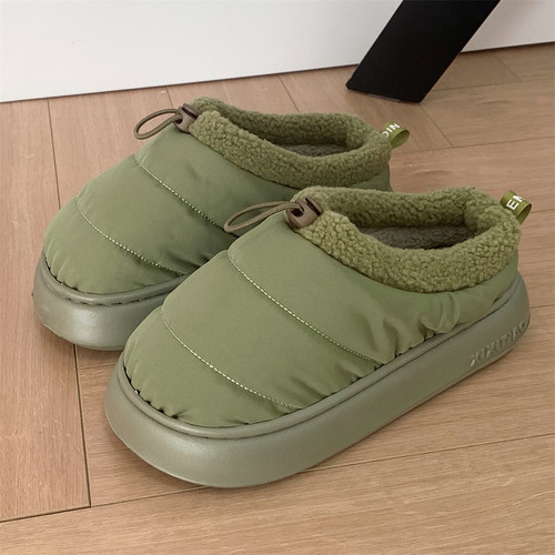 细细条情侣EVA软底纯色棉拖鞋ins