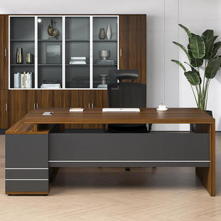 办公桌老板桌简约现代办公室桌带侧柜经理主管桌椅组合办公室家具