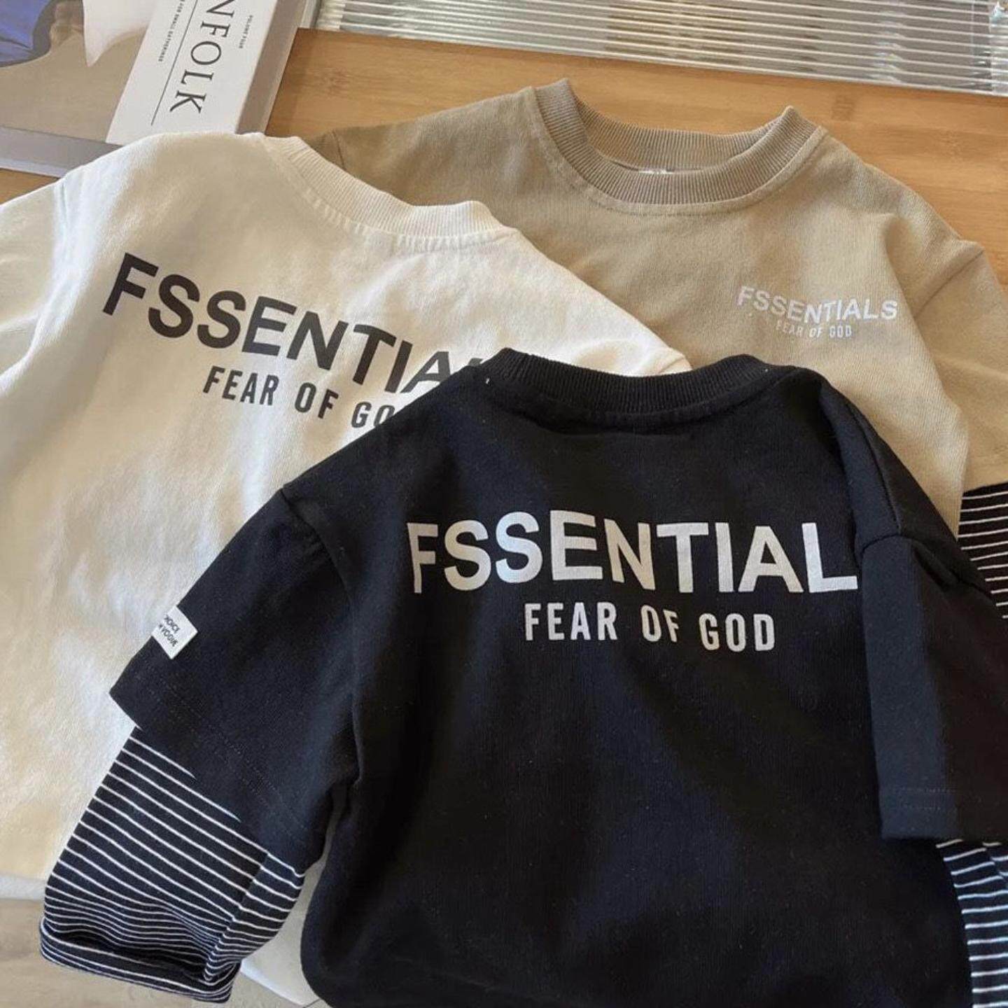 男童棉假两件T恤2026新款儿童春秋季打底衫小童宝宝长袖上衣潮衣T